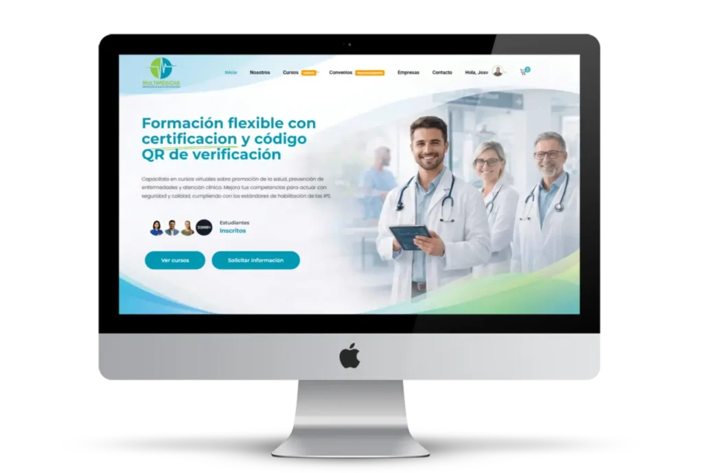 Corporación Multimédicas LMS website project preview